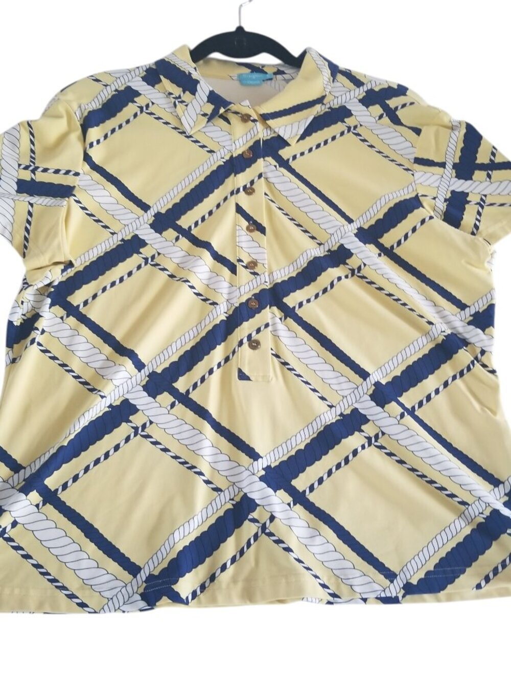 J McLaughlin Nautical Rope Print Women's Catalinia Cloth Shirt Sz XL